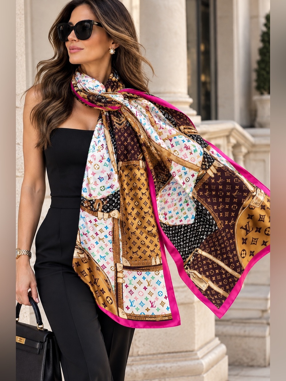✨ Statement Handbag-Inspired Scarf-100% Silk